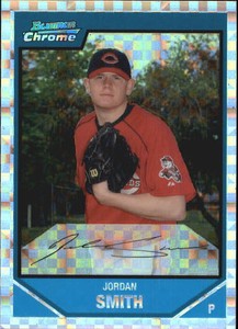 2007 Bowman Chrome Prospects X-Fractors Baseball Card #BC192 Jordan Smith /250