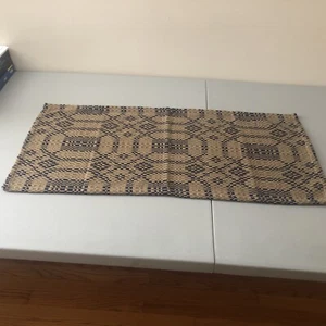 NEW Primitive NAVY and TAN TABLE RUNNER  31-1/4" x 14-3/4" Farmhouse Country - Picture 1 of 5