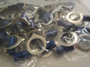 NEW 100 pack 3M 94733 Blue Vinyl Ring Terminals 16-14 AWG 3/8" stud - Picture 1 of 3