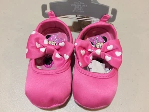 NWT Disney Store Minnie Mouse Baby Costume Shoes 6 12 18 24 polka dots Bow Pink - Picture 1 of 1