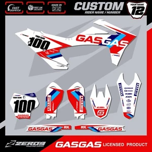 GASGAS MOTOCROSS GRAPHICS KIT CUSTOM MX GRAPHICS DECALS MC MCF EC FLOW WHI - Picture 1 of 7