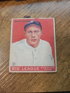 1933 Goudey Big League Chewing Gum R319 #9 Dave Harris (RC) Washington SENATORS