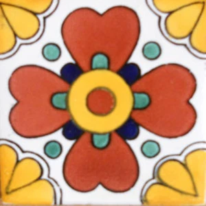 #C107) Mexican Tile sample Ceramic Handmade 4x4 inch, GET MANY AS YOU NEED !! - Picture 1 of 2