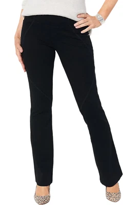 Women with Control La Petite Bell Prime Stretch Denim Pants Black - Image 1 of 3