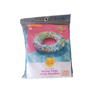 Sun Squad Inflatable 36" Diameter Swim Tube Donut 9"H Pool Float Leaf Design 6+ - Picture 1 of 3