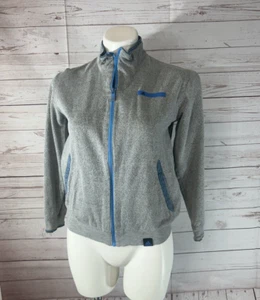 adidas Girls' Youth Med 10 / 12 Full Zip up Jacket Gray blue soft fleece - Picture 1 of 8