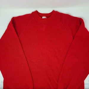 Sudadera Pullover JERZEES Roja en Blanco Vintage Años 80 90 Cuello Redondo XL EE. UU. Hecha en Excelente Condición - Imagen 1 de 6