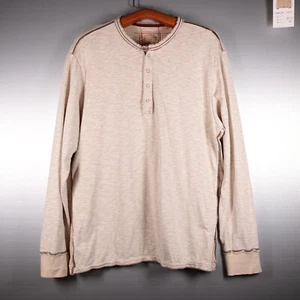 Camisa Y2K Jeremiah Snap Henley Para Hombre XL Crema Blanca Envejecida Country Grunge - Imagen 1 de 12