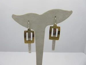 RLM Studio Sterling silver women HOOK Drop earring 925 Brass dangle - Picture 1 of 7
