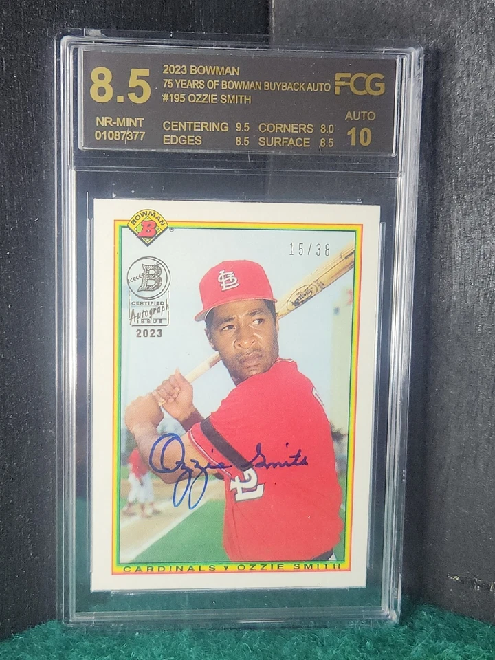 Bowman 75 años de Bowman 2023 recompra automática #195 Ozzie Smith #'d 15/38 Foto 1 de 2