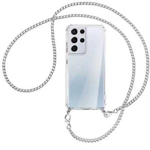 Catena per Samsung Galaxy S21 Ultra 5G catena metallo col. argento Cover Collana - Foto 1 di 2