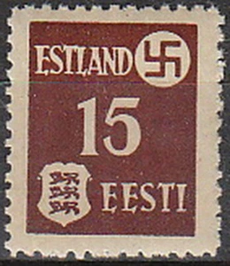 Stamp Germany Estland Mi 01 Sc N3 WWII 1941 War Occupation Emblem Estonia MH - Picture 1 of 1