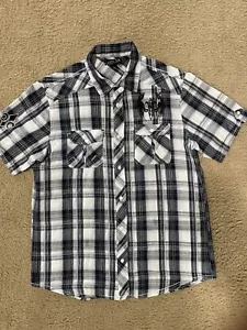 HELIX MENS SHORT SLEEVE BUTTON SHIRT SIZE Extra Large , Front Snap Pockets - Picture 1 of 12