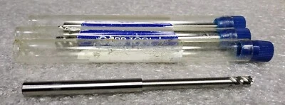 .170" X 1/4" LOC X 3" OAL X 3/16" SHANK, 1.5"RCH 3-FLUTE CARBIDE END MILL, 3 PCS - Image 1 of 2