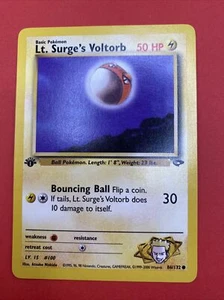 1st Edition Gym Heroes Lt. Surge's Voltorb 84/132 Pokémon Card 2000 WOTC Vintage - Picture 1 of 2