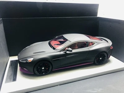 Aston Martin Vanquish Coupe Matt Black Red Interior Tecnomodel 1/18 - Immagine 1 di 4