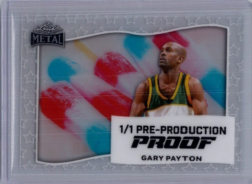 Gary Payton 2025 Hoja 4 de Julio Baloncesto 1/1 Pre Producción Prueba Foto 1 de 1