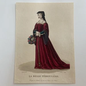 La Belle Ferronnière – antique Engraving after a Renaissance Portrait - Picture 1 of 5