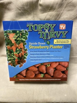 Топси Turvy клубника горшок овощные травы вверх ногами вися вертикальный новый в коробке - Изображение 1 из 3