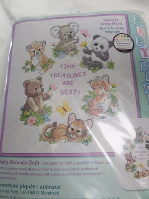 Dimensions "Tinny Treasures Are Best" Baby Quilt Cross Stitch Kit 34inX43in New - Image 1 of 4