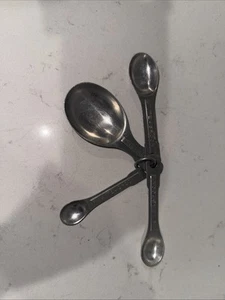 Vintage Aluminum Metal Nesting Measuring Spoon Set of 4 with Ring - Picture 1 of 5