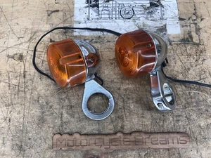 Clamp On Front Turn Signals For Harley Davidson 39mm Front Ends - Picture 1 of 16