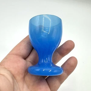 Eierbecher Glas Opalglas Blau Vintage - Bild 1 von 13