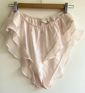 Vintage Delicates Hi Cut Second Skin Panties Ruffle Frills Pink M Rizzo Grease - Picture 1 of 8