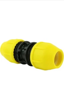 HOME-FLEX 1 in. IPS DR 11 Underground Yellow Poly Gas Pipe Coupler (18-429-010) - Picture 1 of 3