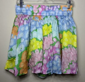 Emily McCarthy Womens Multicolor Flora Cheetah High Waist Drappy Shorts Medium - Picture 1 of 5