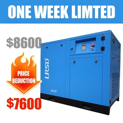 Compresor de aire de tornillo rotativo 40 HP trifásico 185-100CFM 230 208 220V 145PSI-120PSI Foto 1 de 4