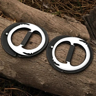 2pcs-Handmade Stainless Steel Chakrams: Xena Warrior Princess Inspired Replica - Image 1 of 4