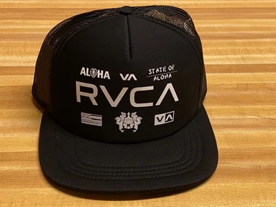 NUEVA RVCA Gorra Isla Para Hombre Negra Hawai Snapback (Estado de Aloha) Foto 1 de 4
