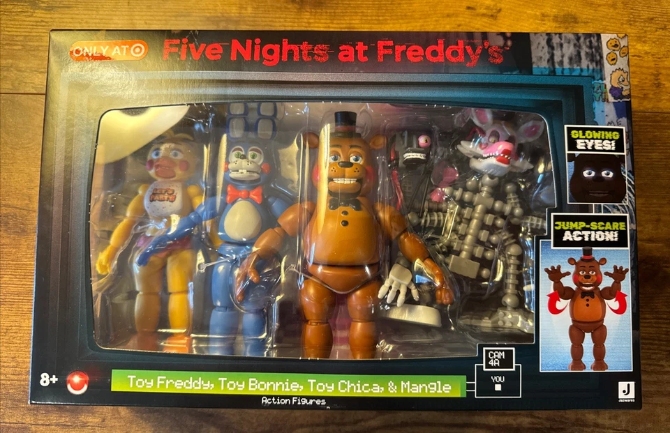TOY FREDDY BONNIE CHICA & MANGLE Jazwares FIVE NIGHTS FREDDY'S Set of 4 Figures