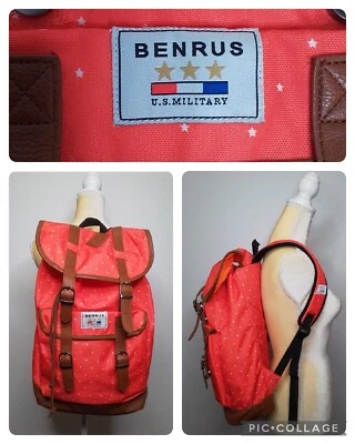 Benrus Mochila Militar EE. UU. Mochila con Cordón Top Mochila a Presión Viaje Exterior #W1773 Foto 1 de 4
