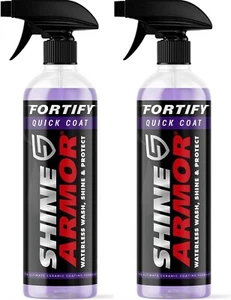 2- Pack SHINE ARMOR Ceramic Coating Fortify Quick Coat Car Wax Spray - 16oz - Picture 1 of 1