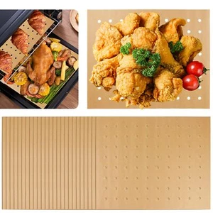 100 Pcs 11x9 Inch Disposable Perforated Parchment Paper Air Fryer Liners Sheets - Picture 1 of 8
