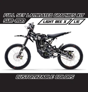 SUR RON LIGHT BEE X Gray Black Stickerbomb Decals Stickers Wrap Graphics Kit - Picture 1 of 2