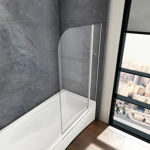 100x140cm Badewannenaufsatz Duschabtrennung Trennwand Badewannenaufsatz 2-teilig - Bild 1 von 7