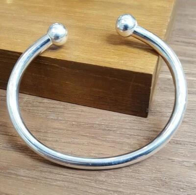 925 Silver Torque Bangle, Mens Torque Bangle, Open heavy Women Bracelets 5mm - Image 1 of 4