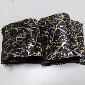 Schwarz Gold echte Kobra Schlangenhaut Leder Schlangenleder 55" x 5,25" - Bild 1 von 3