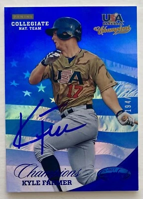 KYLE FARMER RC SIGNED IP 2013 USA BASEBALL CHAMPIONS #132 AUTO SP /299 - Image 1 of 2
