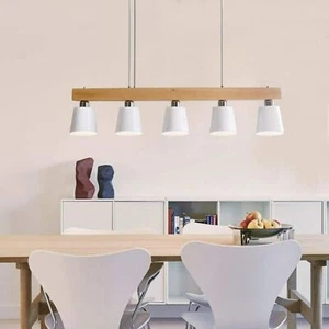 ZMH Pendelleuchte LED Hängelampe holzlicht Esstischleuchte 5 Lampen Esszimmer - Bild 1 von 37