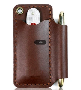 Hombres Cintura Bolso de Cuero de Vaca Paquete de Herramientas Cuchillo Estuche Pluma Soporte Bolsa Marrón W205 - Imagen 1 de 5