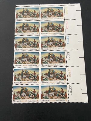 US Stamp Scott #1426 Unused Plate Block 12 8¢ Missouri Statehood 1971...MNH - Image 1 of 2