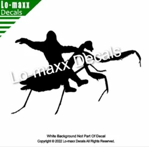 Bigfoot Praying Mantis Western Rodeo Ride Original Design Die Cut Vinyl Decal - Picture 1 of 20