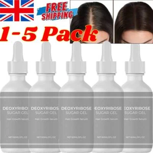 1-5 Pezzi Gel Zucchero Deossiribosio Crescita Capelli, 60ml Siero Deossiribosio per La Perdita dei Capelli - Foto 1 di 11