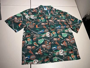 Miami Hurricanes Shirt Men's XL Rayon NCAA FOOTBALL Print Button Camp Sports - Picture 1 of 9