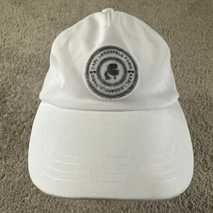 Karl Lagerfeld Hat Cap Adult White Adjustable Strap Paris Logo Athleisure - Picture 1 of 9