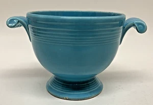 Seltene Vintage Fiesta Türkis 1940er Zuckerdose Schnörkelgriffe ohne Deckel Homer Laughlin - Bild 1 von 8